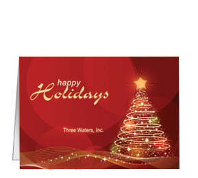 Illuminating Star on Swirly Christmas Tree Card w-Envelope 7.875" x 5.50" business style