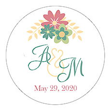 Infinity Floral Wreath Big Circle Wedding Label