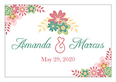 Infinity Floral Wreath Horizontal Big Rectangle Wedding Label