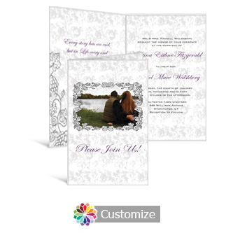 Iron Vine 5 x 7.875 Half-Fold Wedding Invitation