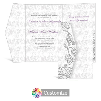 Iron Vine 5 x 7.875 Double Folded Wedding Invitation