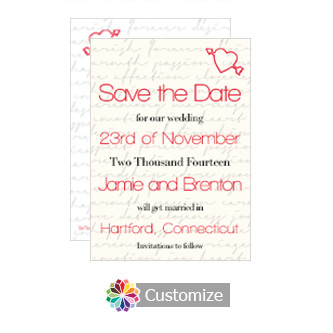 Letter Save the Date Wedding Card 4.5 x 6.25