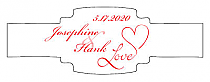 Love Swirly Buckle Cigar Band Wedding Labels