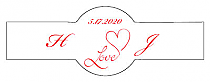 Love Swirly Cigar Band Wedding Labels