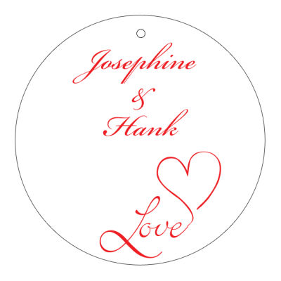 Love Swirly Circle Wedding Hang Tag 