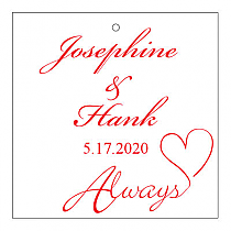 Love Swirly Square Favors Wedding Hang Tag 