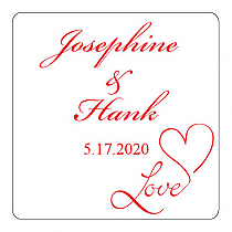 Love Swirly Square Wedding Coasters