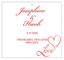 Love Swirly Square Wedding Hang Tags