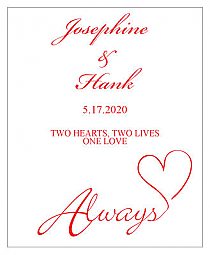 Love Swirly Vertical Big Rectangle Wedding Labels