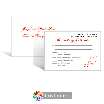 Love Swirly 5 x 3.5 RSVP Enclosure Card - Dinner Choice