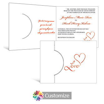 Love Swirly 7.25 x 5.125 Folded Wedding Invitation