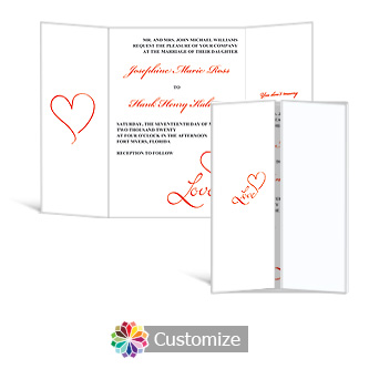 Love Swirly 5 x 7 Gate-Fold Wedding Invitation