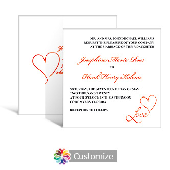 Love Swirly 5.875 x 5.875 Square Wedding Invitation