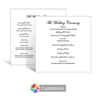 Love Swirly 5.875 x 5.875 Square Wedding Program