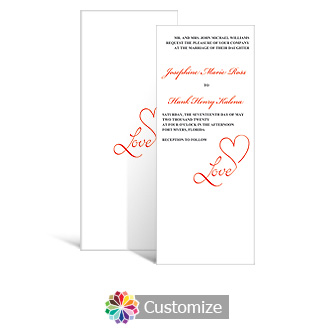 Love Swirly 3.625 x 8.875 Tea-Length Wedding Invitation