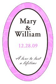 Magnolia Large Oval Wedding Label 3.25x5