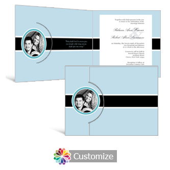 Memorable 7.25 x 5.125 Folded Wedding Invitation