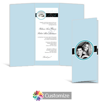 Memorable 3.625 x 8.875 Tri-Fold Wedding Invitation