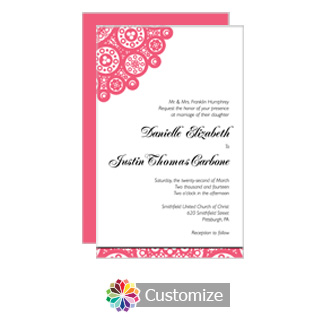 Bold Geometric 5 x 7.875 Flat Card Wedding Invitation