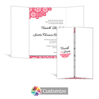 Bold Geometric 5 x 7 Gate-Fold Wedding Invitation