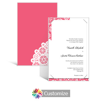 Bold Geometric 5 x 7.875 Layered Rectangle w/Vellum Wedding Invitation