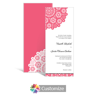 Bold Geometric 3.625 x 8.875 Tea-Length Wedding Invitation