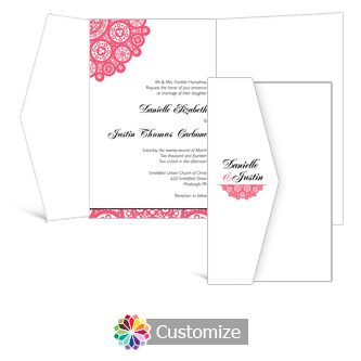 Bold Geometric 5 x 7.875 Double Folded Wedding Invitation