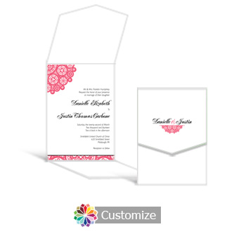 Bold Geometric 5.25 x 7.25 Vertical Gate-Fold Wedding Invitation