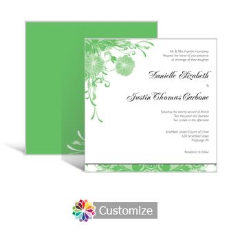 Floral Vines 5.875 x 5.875 Square Wedding Invitation