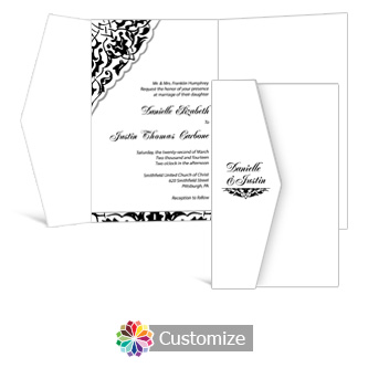 Ivy Lace 5 x 7.875 Double Folded Wedding Invitation