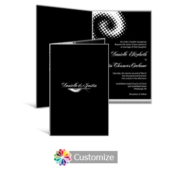 Matrix Swirl 5 x 7.875 Half-Fold Wedding Invitation