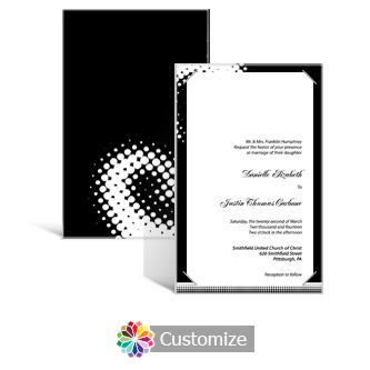 Matrix Swirl 5 x 7.875 Layered Rectangle w/Vellum Wedding Invitation