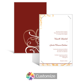 Ornate 5 x 7.875 Layered Rectangle w/Vellum Wedding Invitation