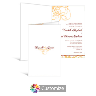 Ornate 5 x 7.875 Half-Fold Wedding Invitation