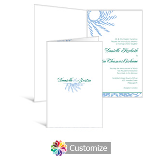 Spiral Wave 5 x 7.875 Half-Fold Wedding Invitation