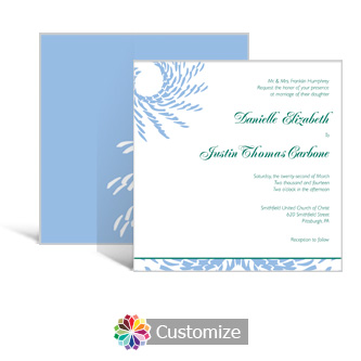 Spiral Wave 5.875 x 5.875 Square Wedding Invitation