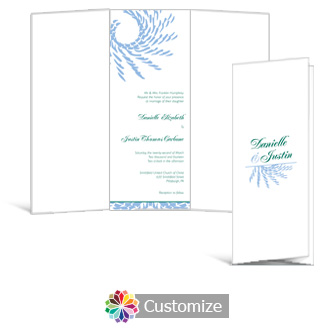 Spiral Wave 3.625 x 8.875 Tri-Fold Wedding Invitation