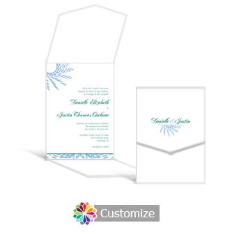 Spiral Wave 5.25 x 7.25 Vertical Gate-Fold Wedding Invitation