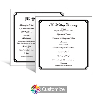 Monarch 5.875 x 5.875 Square Wedding Program