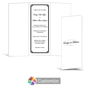 Monarch 3.625 x 8.875 Tri-Fold Wedding Invitation