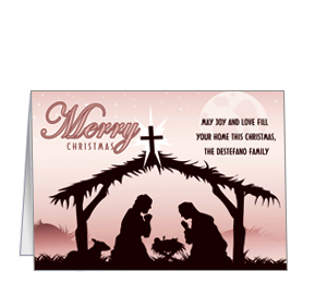 Christmas Card w-Envelope 7.875" x 5.50" Nativity Religious design 6 Business Style