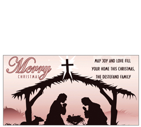 Business style Christmas cards Nativity Religious design 8 x 4 with Envelope