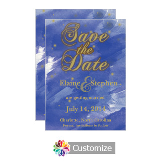 Night Sky Save the Date Wedding Card 4.5 x 6.25