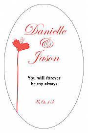 Orchid Large Oval Wedding Labels