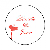 Orchid Small Circle Wedding Labels 