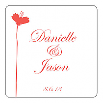 Orchid Square Wedding Coaster