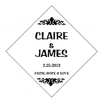 Paisley Diamond Wedding Label 