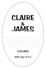 Paisley Large Oval Wedding Labels