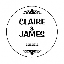 Paisley Small Circle Wedding Labels 