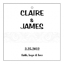 Paisley Square Favors Wedding Hang Tag